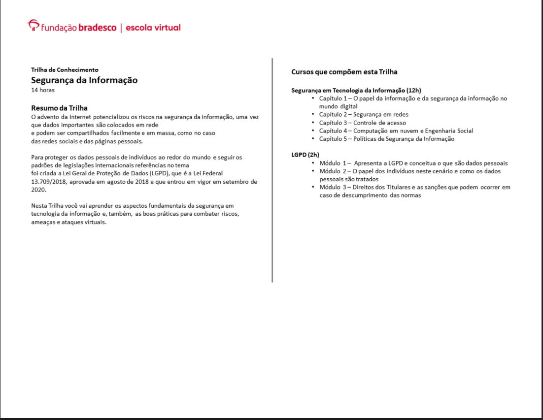 Certificado Segurança da Informação